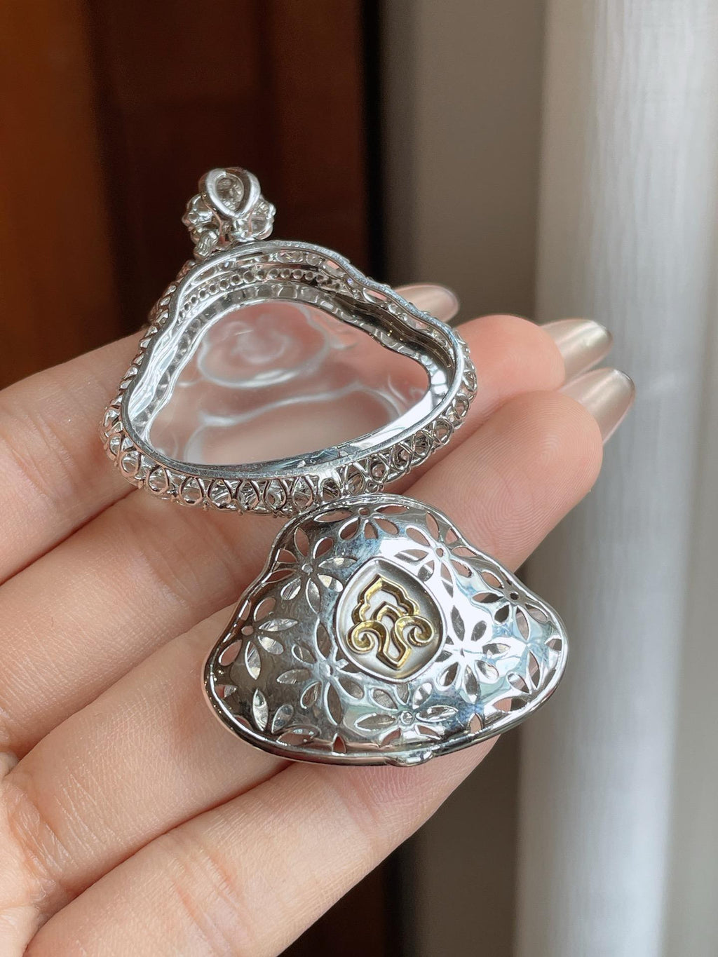 18k金镶冰玻种翡翠佛公（yc233166）