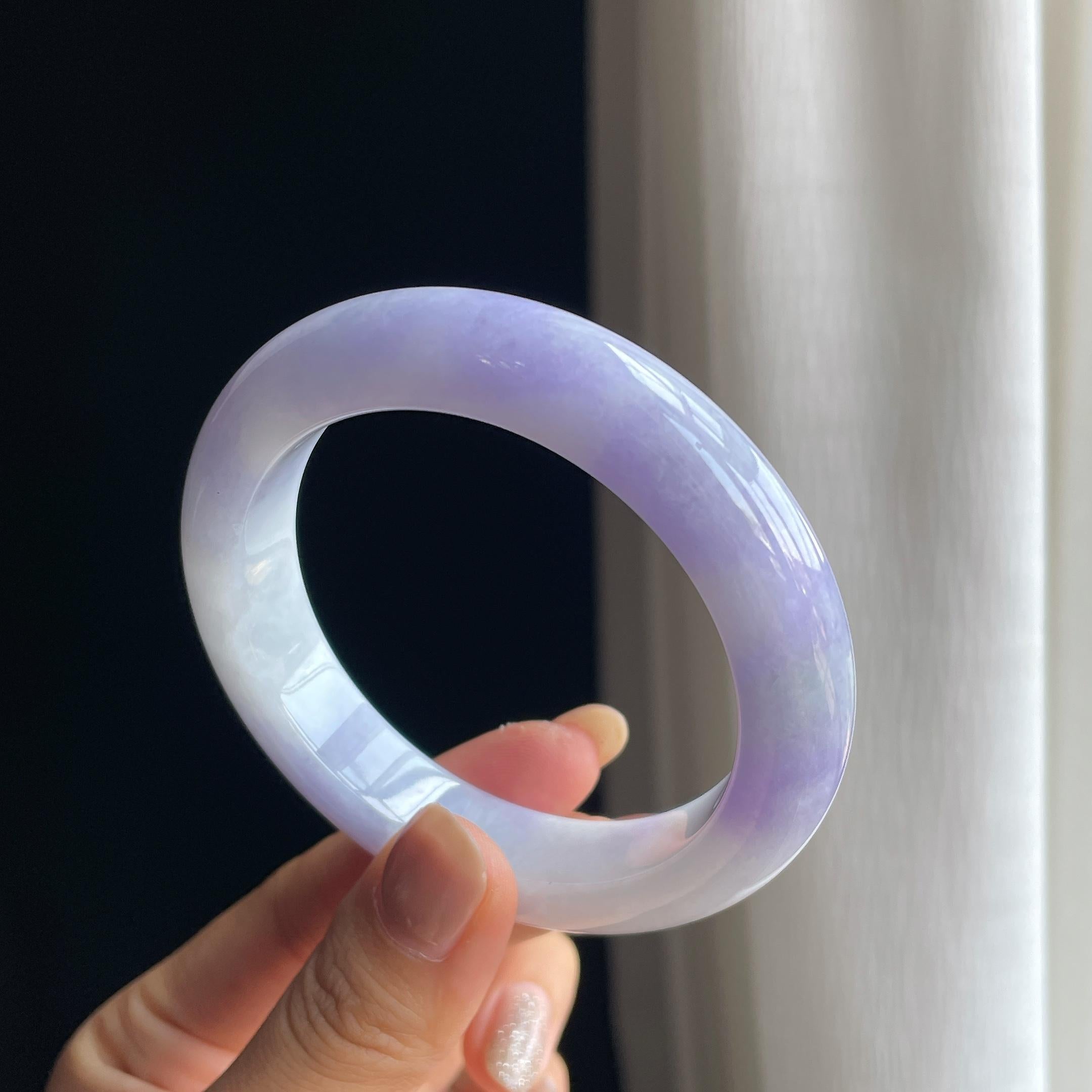 糯冰紫罗兰翡翠平安镯（57.5mm）（yc413684）
