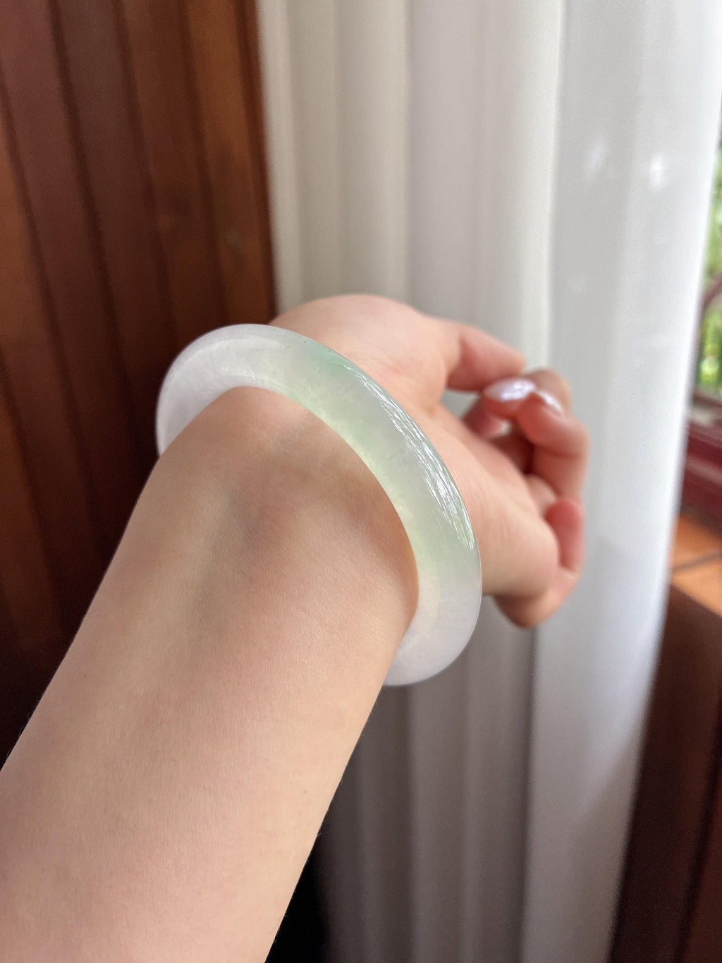 小圈口 糯冰紫罗兰圆条手镯 50圈 天然缅甸A货翡翠（yc494734）