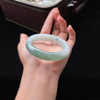 糯冰半山半水正圈翡翠手镯（56.5mm）（yc017415）