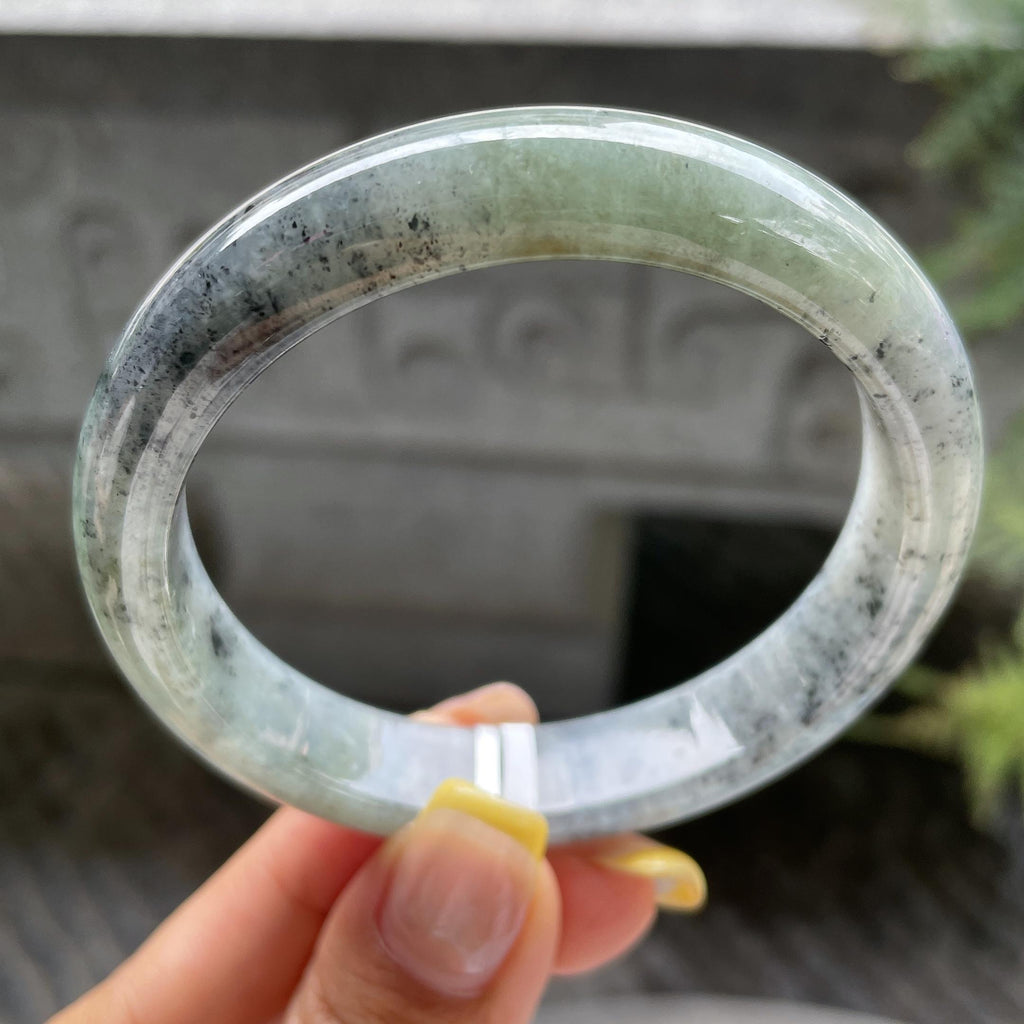 细糯种乌鸡正圈平安镯57圈      天然缅甸A货翡翠（yc387395）