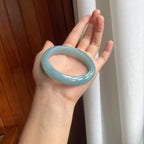 糯冰蓝底翡翠平安镯（56.6mm）（yc249160）