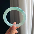 冰种飘花圆条翡翠手镯（56.6mm）（yc389491）