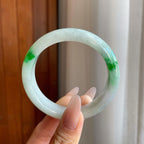 细糯种飘花翡翠平安镯（55mm）（yc272878）