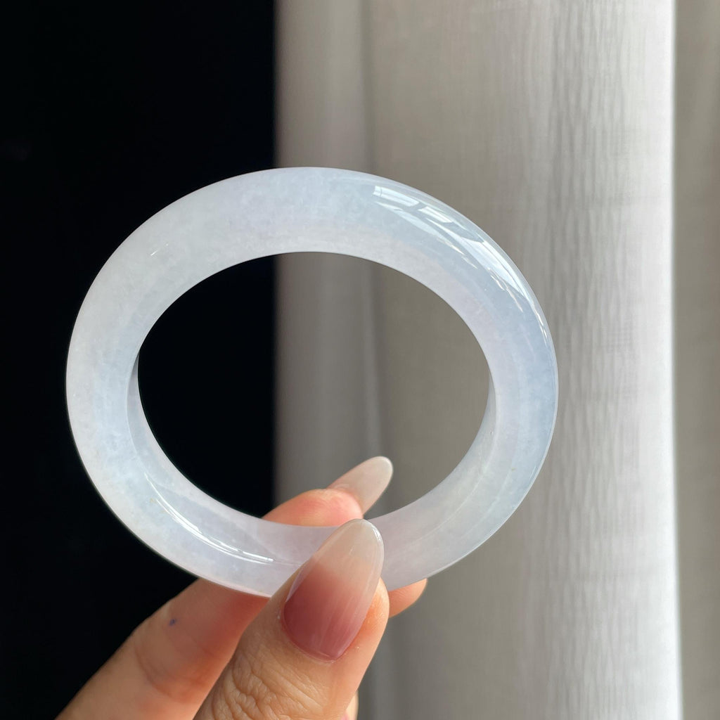 冰种淡春底翡翠平安镯（53mm）（yc293406）