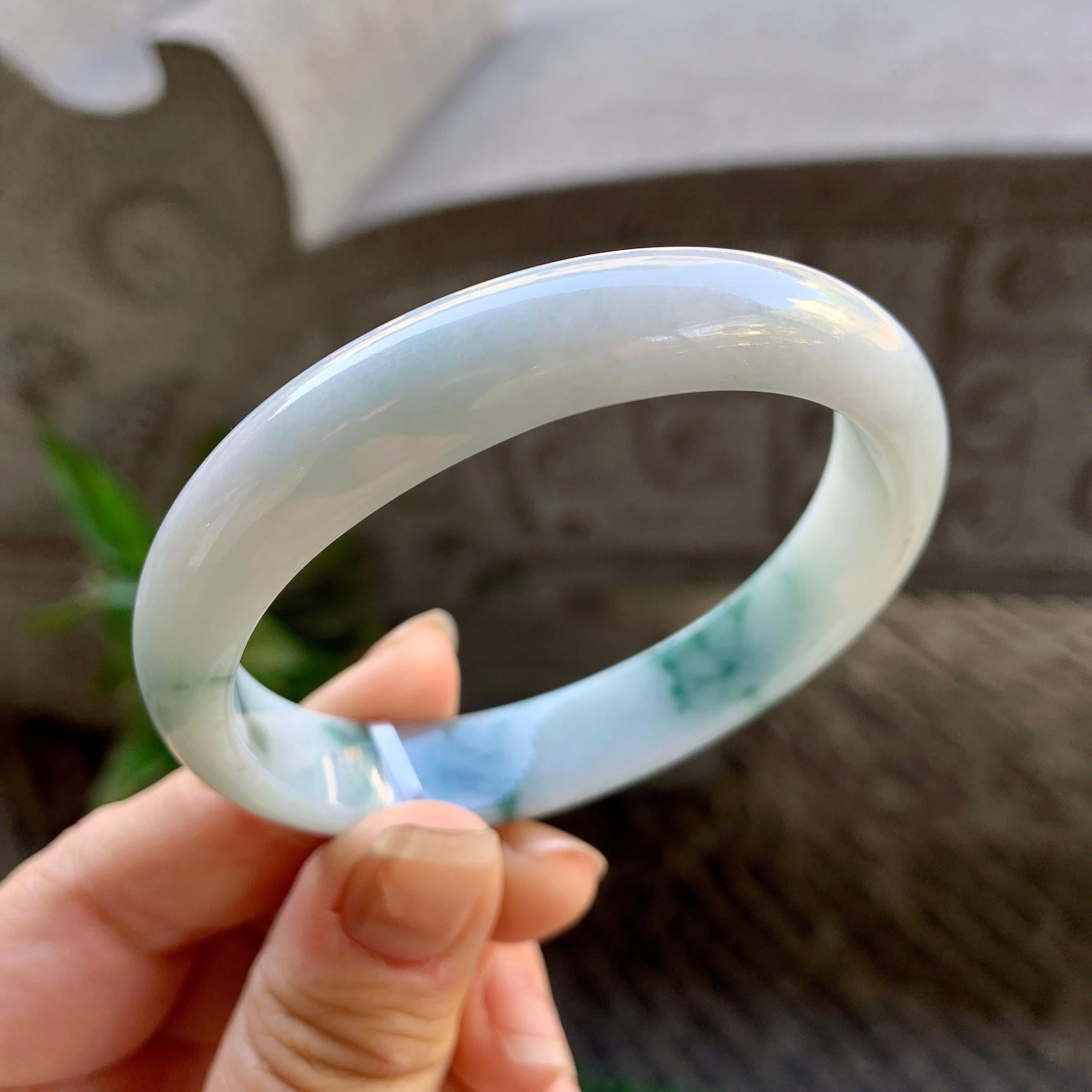细糯种飘花贵妃手镯（56.6mm）（yc308176）