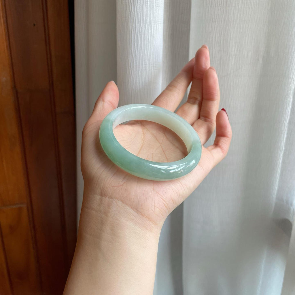 糯冰半山半水翡翠平安镯（56.4mm）（yc305934）