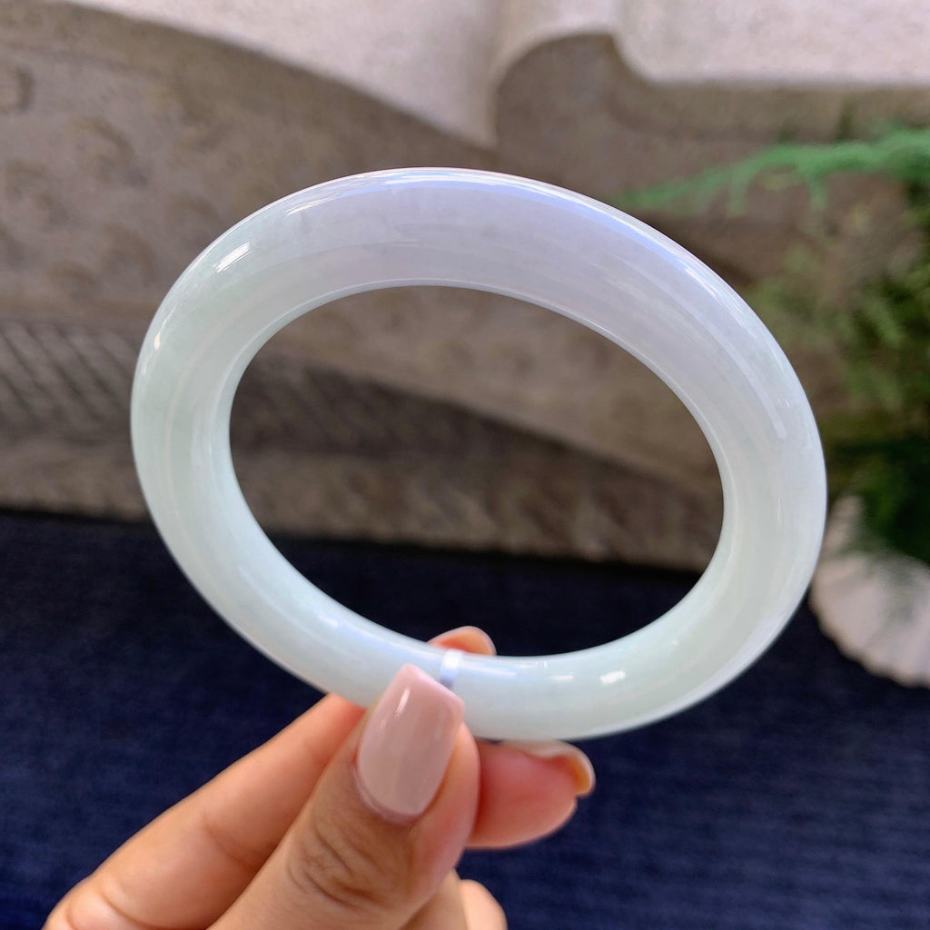 糯种淡晴底圆条手镯（57.6mm）（yc223229）