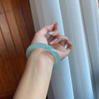 糯冰蓝晴底翡翠圆条手镯（57.3mm）（yc266495）