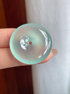 冰种晴底飘花翡翠平安扣（yc238169）