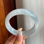 糯冰种带底色洒金翡翠平安镯（55.4mm）（yc216832）