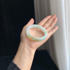 糯冰带色洒金特色翡翠平安镯（54mm)（yc397119）