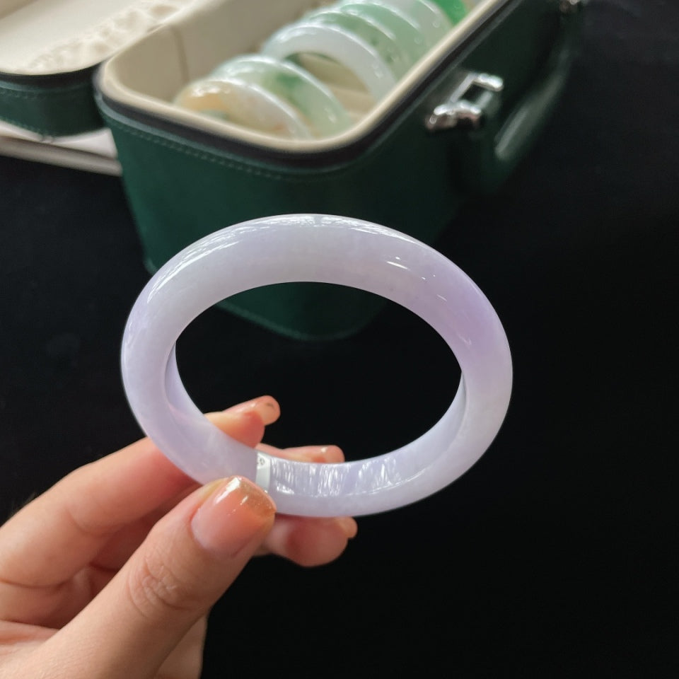 糯种紫罗兰正圈翡翠手镯（55.5mm）（yc019368）