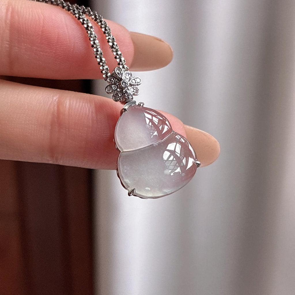 18k金镶冰种雪花棉葫芦挂件（yc765886）