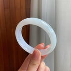 糯冰淡底色翡翠平安镯（57.3mm)（yc323180）