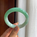 糯冰带色翡翠平安镯(55mm)（yc423151）
