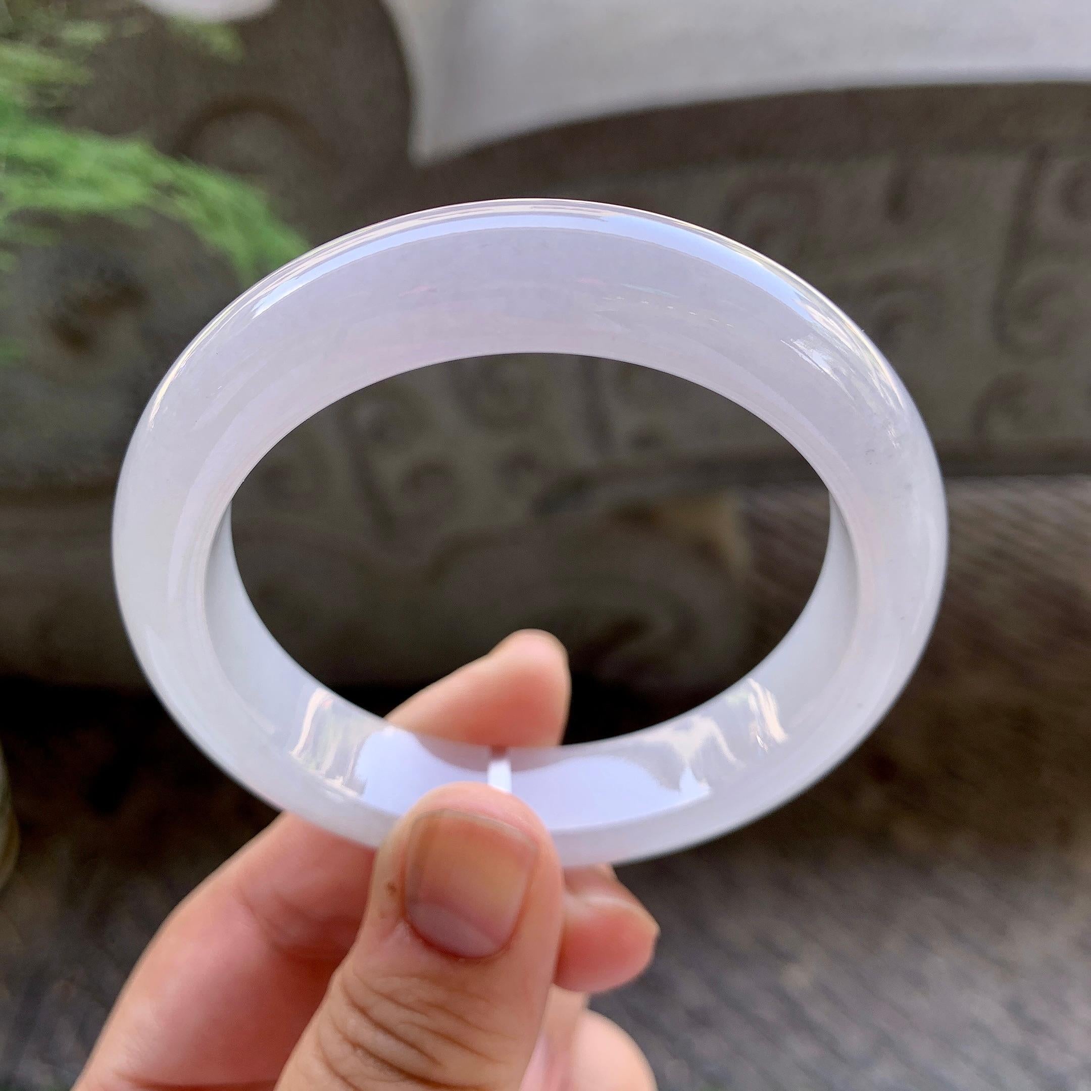 细糯种淡紫罗兰平安镯（55.2mm）（yc199556）