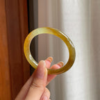 冰种黄翡翡翠贵妃镯（53mm)（yc417034）