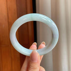 糯冰飘花翡翠平安镯（56.7mm）（yc375384）