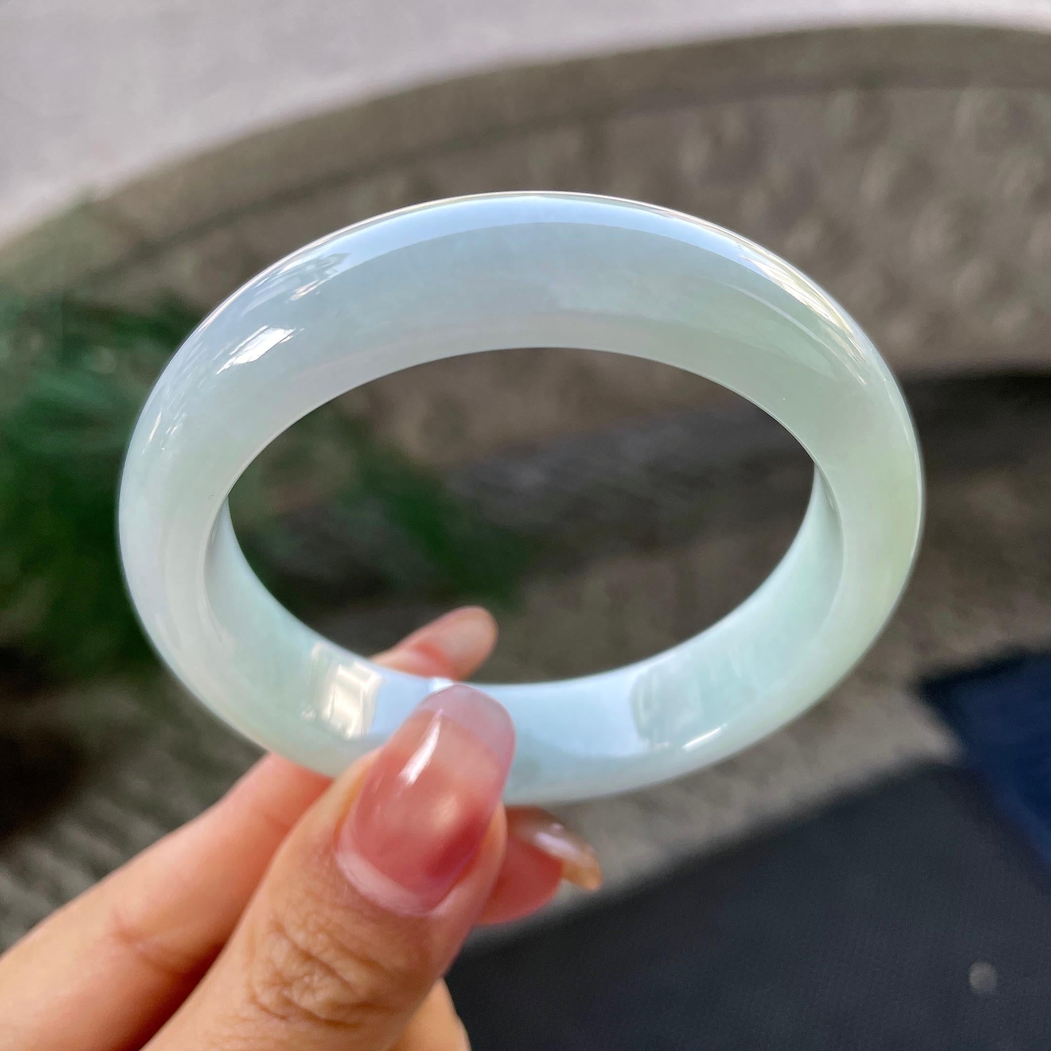 细糯种带底色平安镯（53mm）（yc305684）