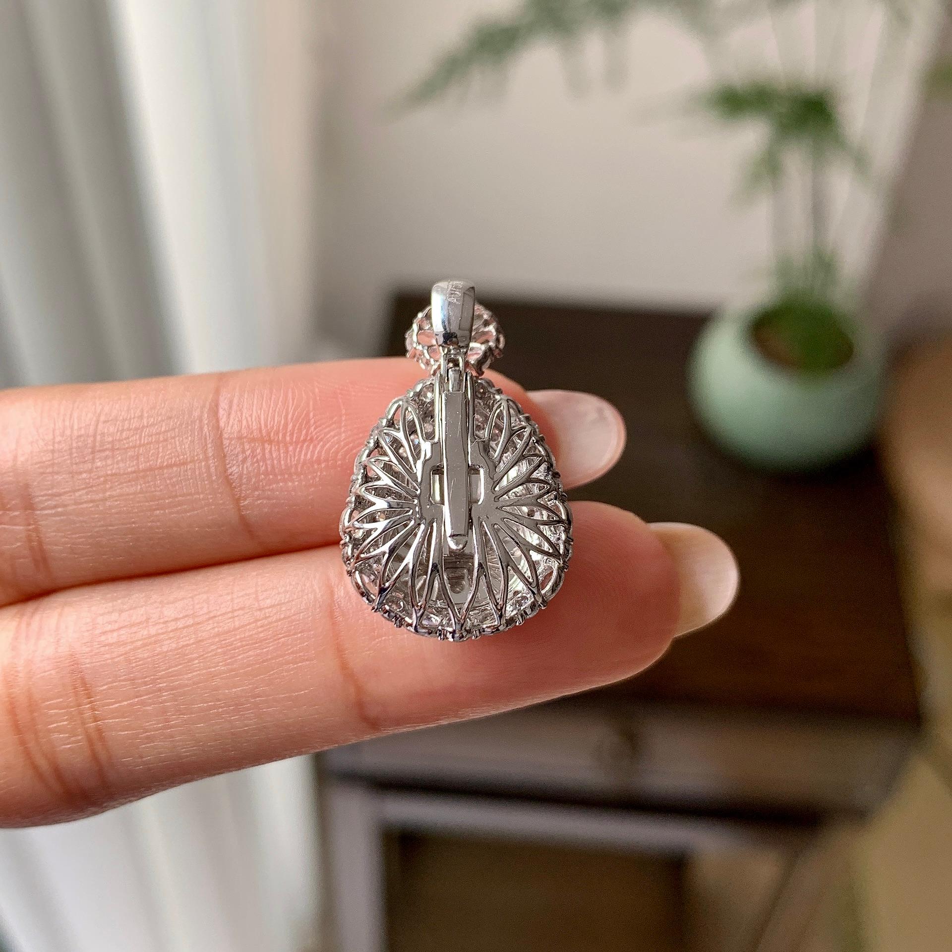 18k金钻镶冰种翠绿葫芦戒指/吊坠（两用款）（yc286403）