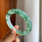 冰种飘花翡翠圆条手镯（55mm）（yc254960）