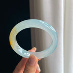 冰种黄翡翡翠平安镯（56.6mm）（yc419722）