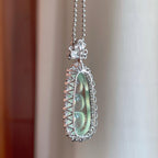 18k金镶冰种带底色翡翠豆子（yc246211）