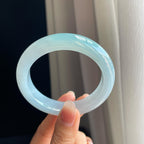 冰种蓝晴底翡翠平安镯（56.7mm)（yc318565）