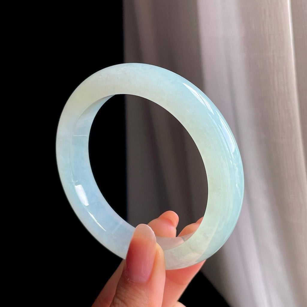 冰种晴底翡翠平安镯(58.2mm)（yc363419）