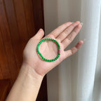 糯种满绿翡翠珠串手串（yc263540）