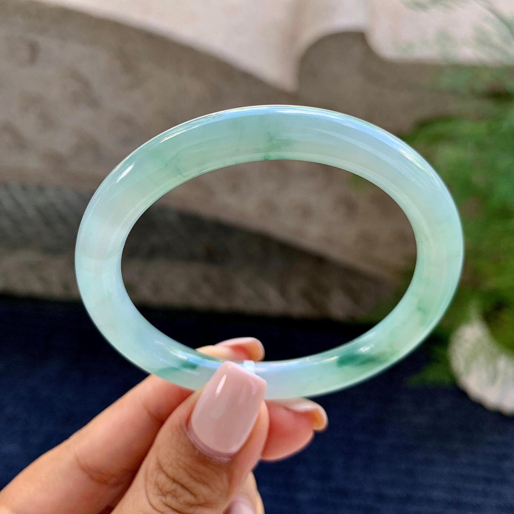 细糯种飘花圆条手镯（53.2mm）（yc228033）