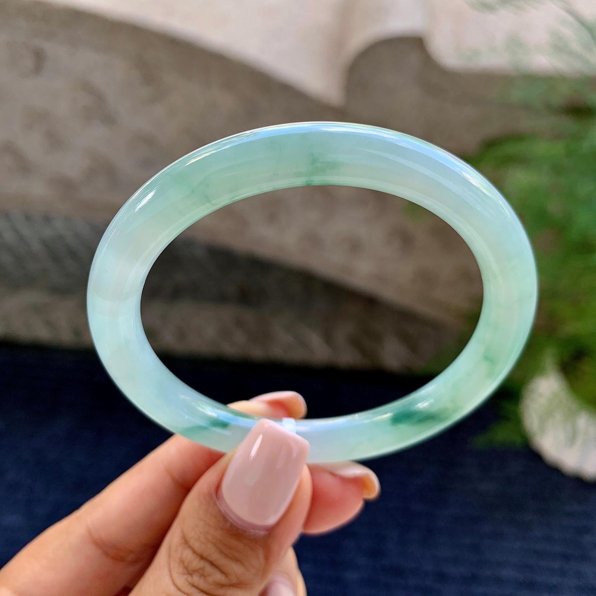 细糯种飘花圆条手镯（53.2mm）（yc228033）