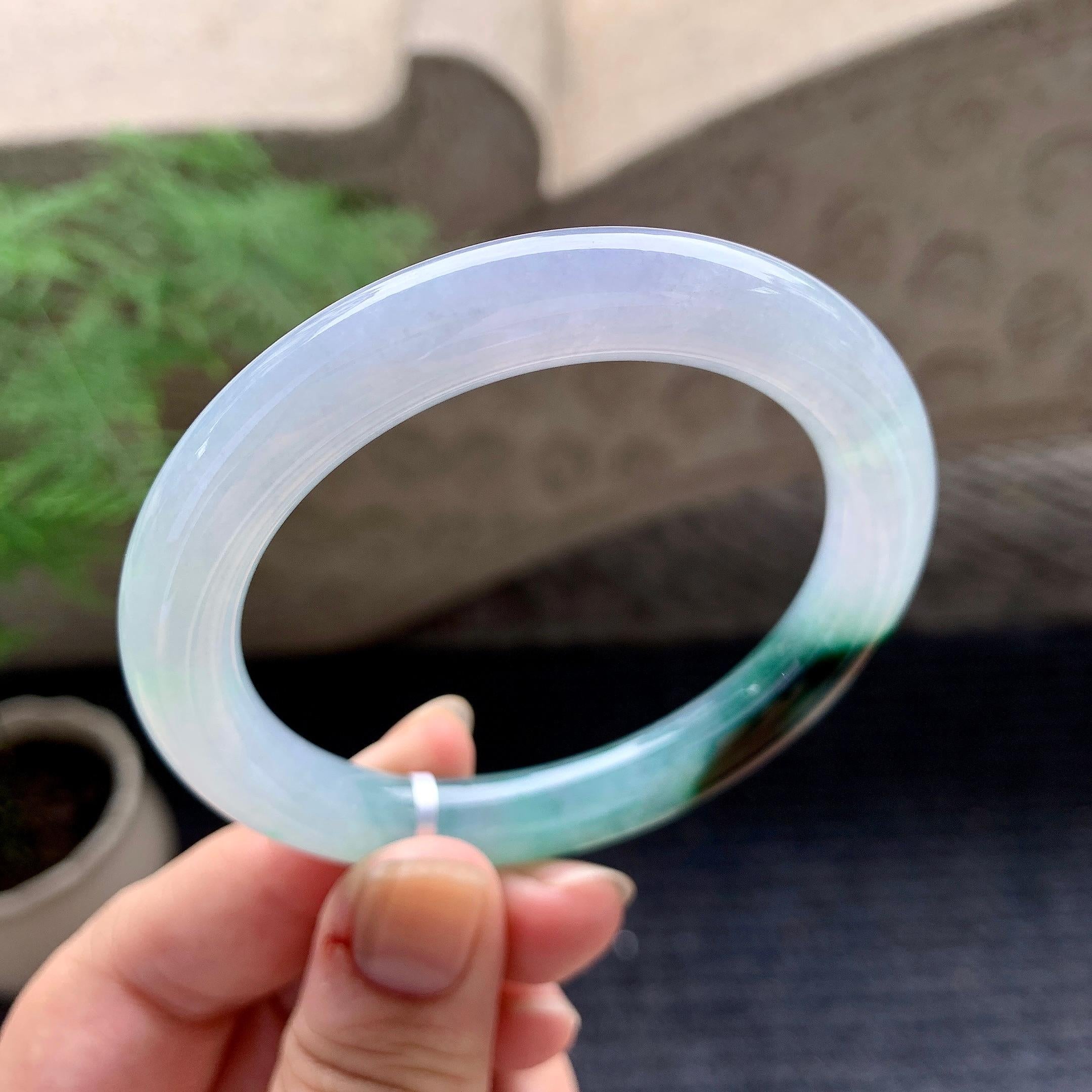 细糯种飘花圆条手镯（54.4mm）（yc196502）