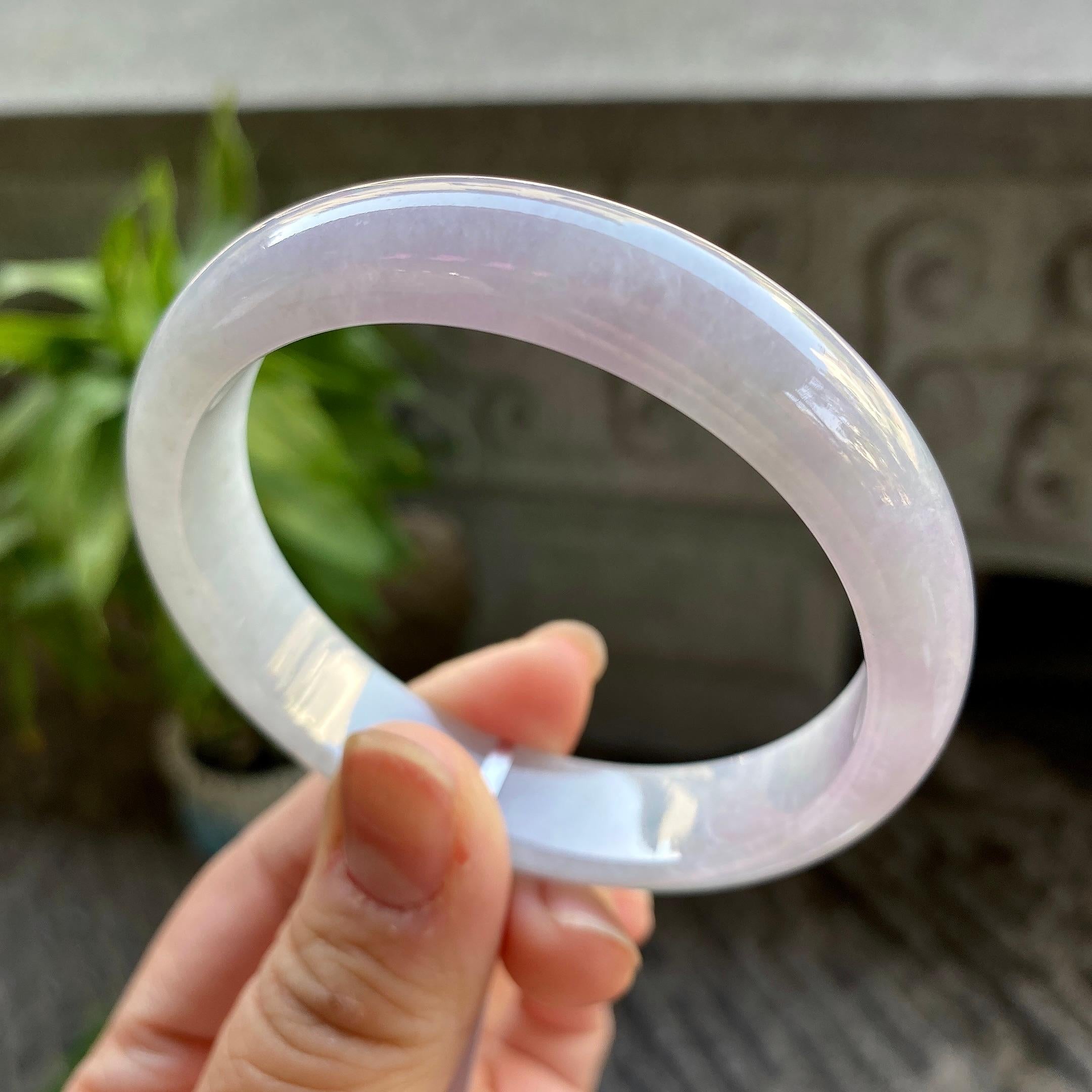糯种淡紫罗兰平安镯（57mm）（yc311019）