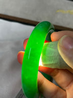 细糯种满绿圆条手镯（55.6mm）（yc233905）