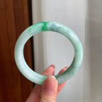 糯冰飘花翡翠平安镯（54mm)（yc330573）