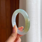 糯冰特色翡翠平安镯（53.6mm)（yc413783）