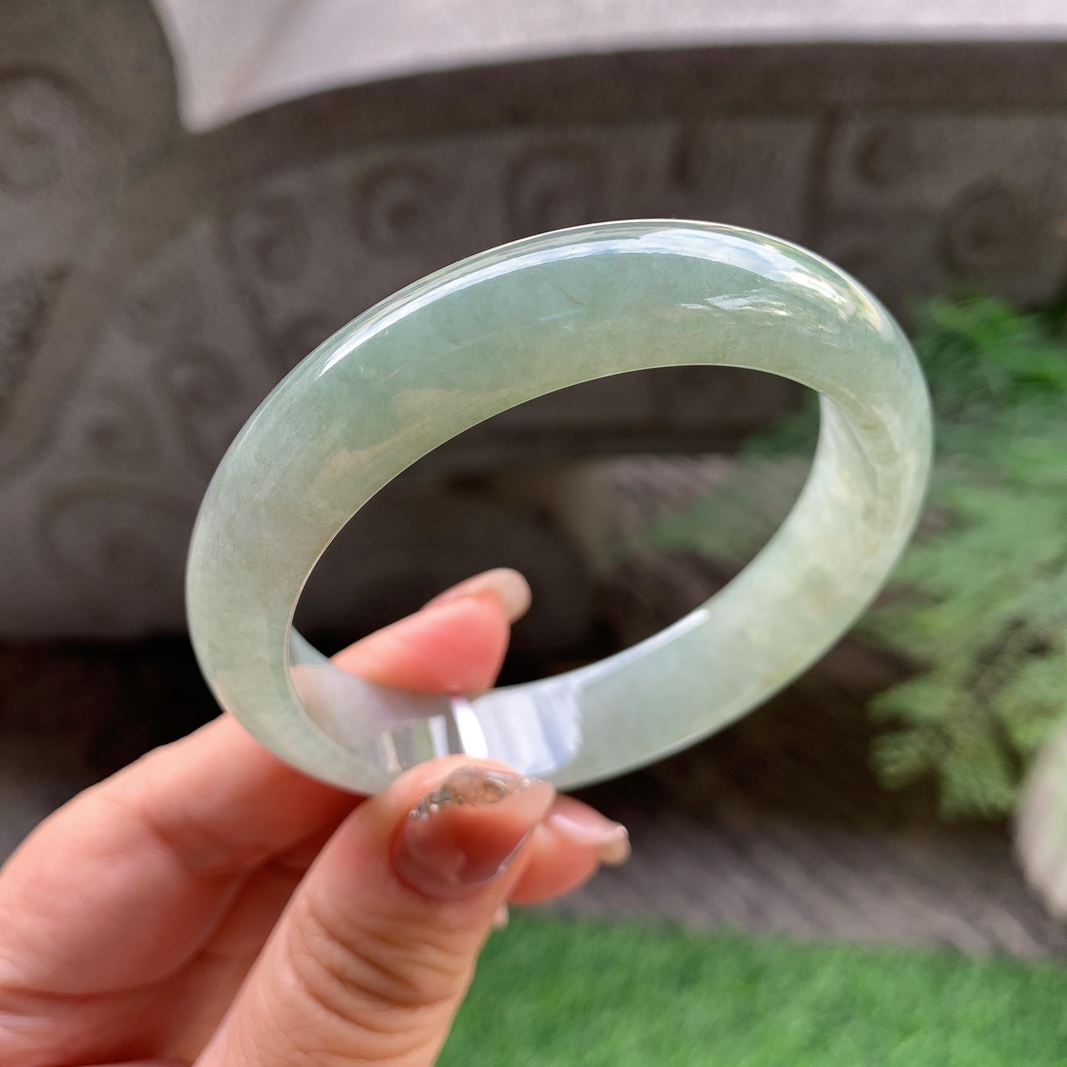 细糯种淡晴底平安镯（56mm）（yc293328）