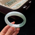 糯冰半山半水正圈翡翠手镯（56.5mm）（yc017415）