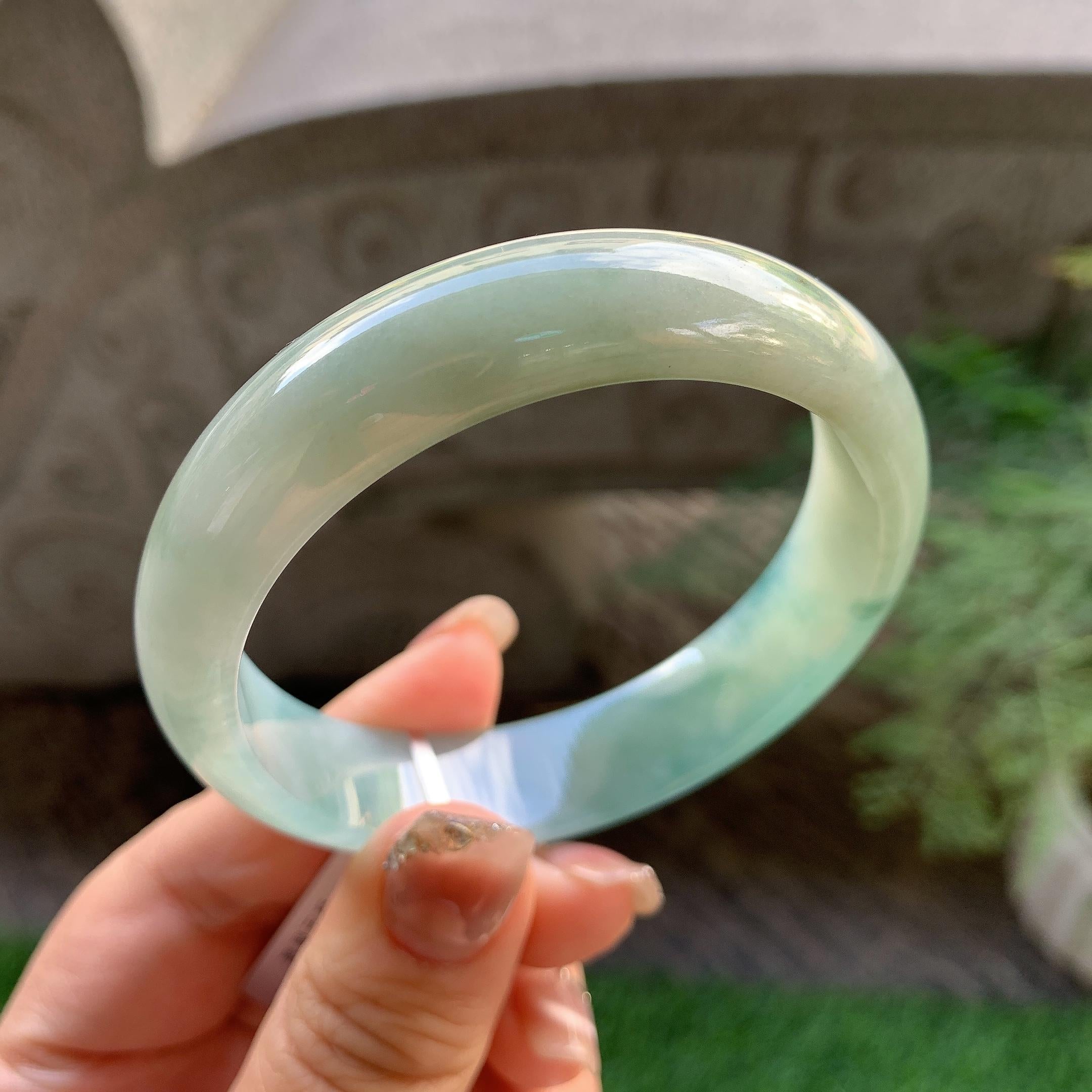 细糯种飘花平安镯（56.4mm）（yc293325）