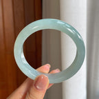 糯冰蓝晴翡翠平安镯（56.7mm)（yc418349）