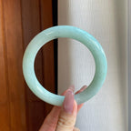 细糯冰晴底翡翠圆条手镯（63.6mm）（yc290088）
