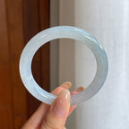 糯冰淡底色翡翠圆条手镯（54.2mm)（yc424268）