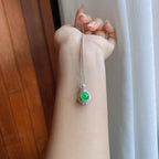 18k金镶冰种满绿翡翠蛋面（yc241864）