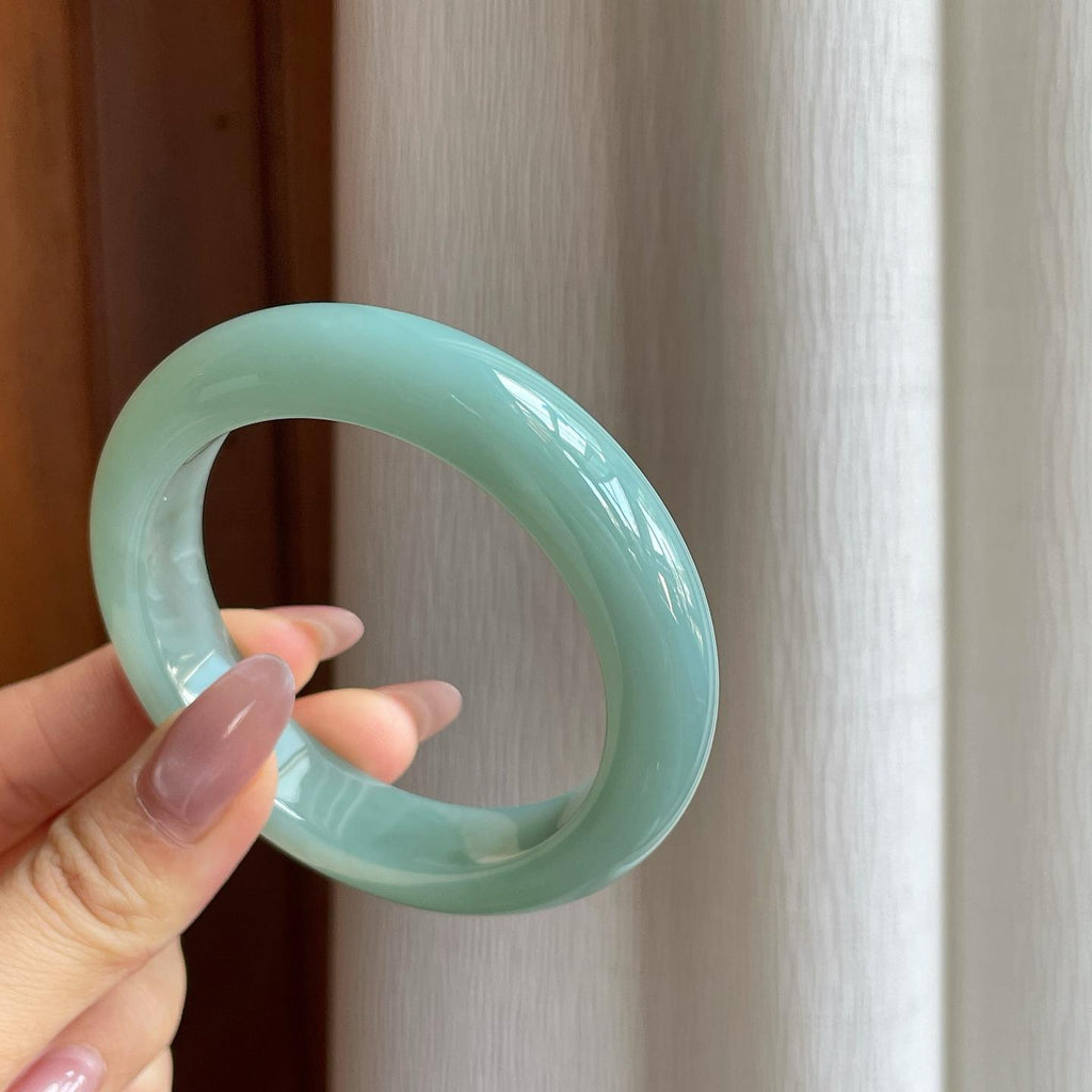 糯冰晴底翡翠平安镯（54.6mm）（yc295007）