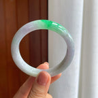 糯种带色翡翠平安镯（54.8mm）（yc276556）