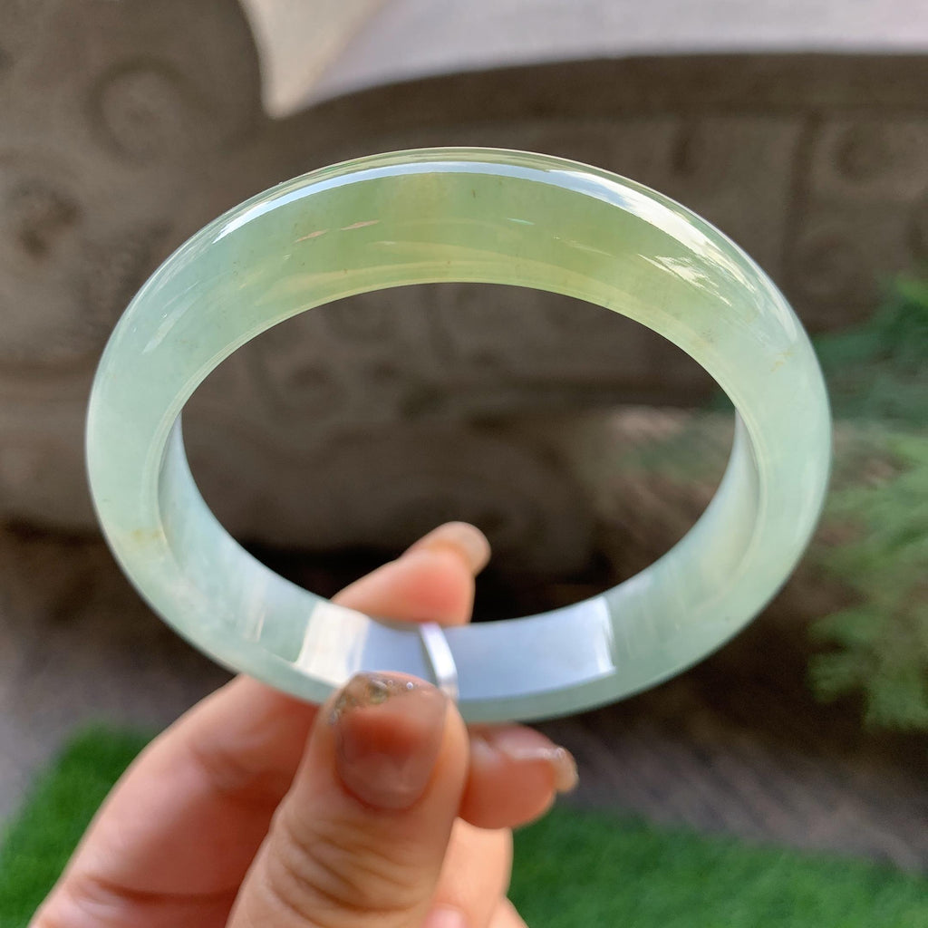 糯冰种晴底黄翡平安镯（57mm）（yc293330）