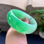 细糯种翠绿宽版轮胎手镯（58.2mm）（yc226147）