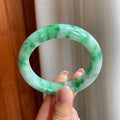 糯冰带色翡翠平安镯（55.6mm)（yc373951）
